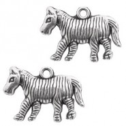 Metalen bedel Zebra Zilver